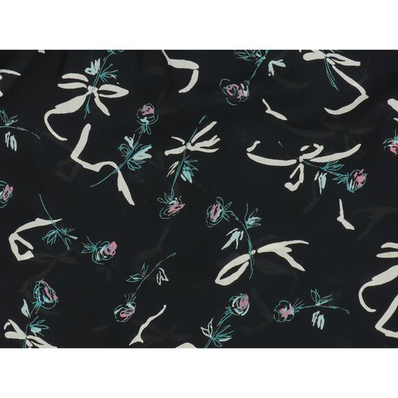 Vintage JT Dress Black Grey Floral Print Dress M - Picture 8 of 8